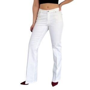 Vintage 90s Indigo Palms white mid rise boot cut jeans size 8 waist 28